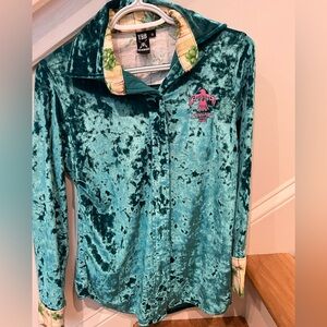 Green Velvet Thunderbird Brand shirt women’s small